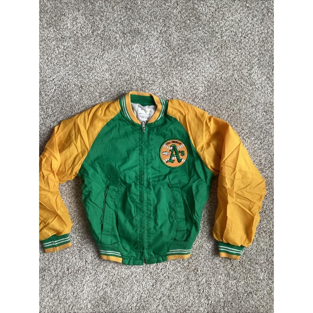 Vintage 70s Oakland A's Sears The Swingin' A's Fan Jacket Youth Kids Size 6X